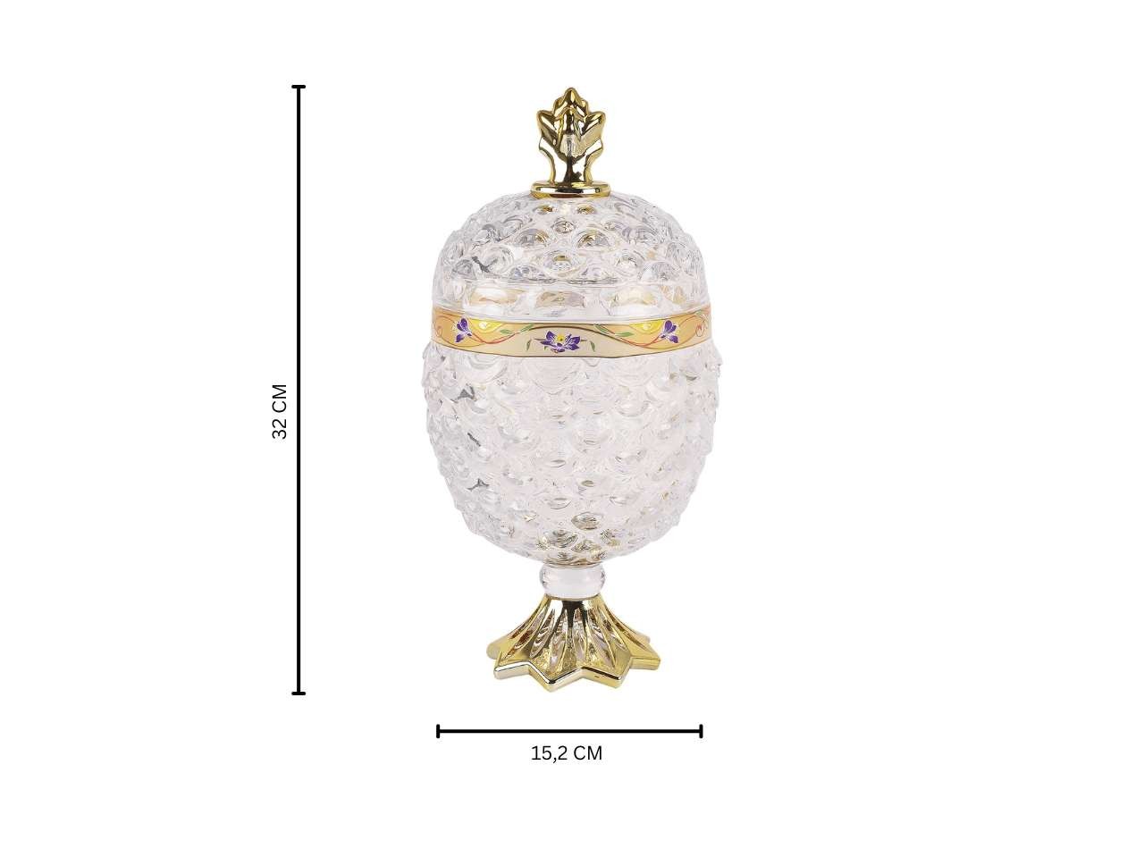GLASS PINEAPPLE BIG VGC367L CANDY JAR LILY